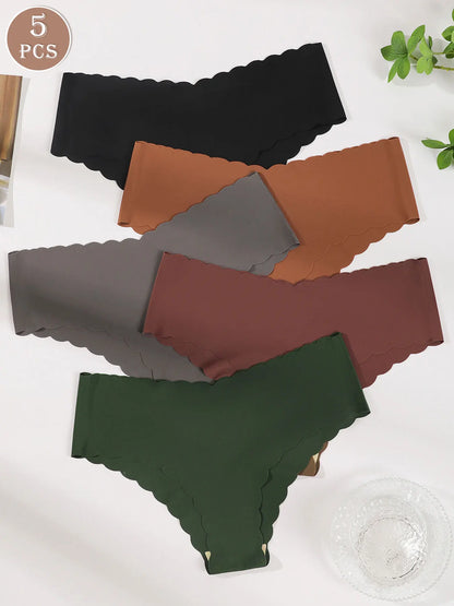 Women's Halloween Panties Set - 10 Piece Pumpkin & Skull Print Scalloped Edge Bikini Underwear