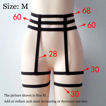 Elastic Cage Chain Suspender Garter Belt - Hollow Leg Harness Strap | Sexy Body Jewelry