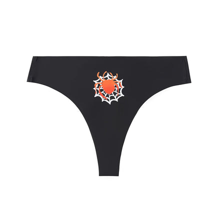 Women's Halloween Thong Panties - Sexy Pumpkin Print G-String Lingerie Breathable Soft Underwear