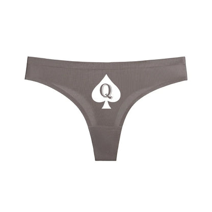 Queen of Spades Print Cotton Panties - Cute Sexy Women's Underwear | Plus Size Available