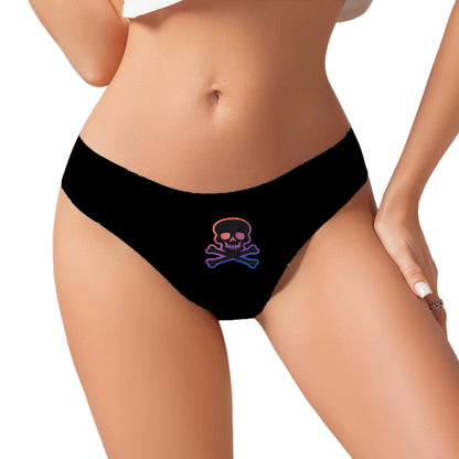 Halloween Gothic Seamless Thong Set - 4 Piece Women's Lingerie Collection