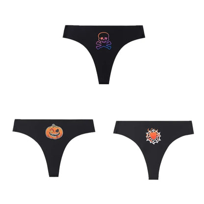 Halloween Women's Thong Set - 3 Piece Breathable Sexy Lingerie Collection