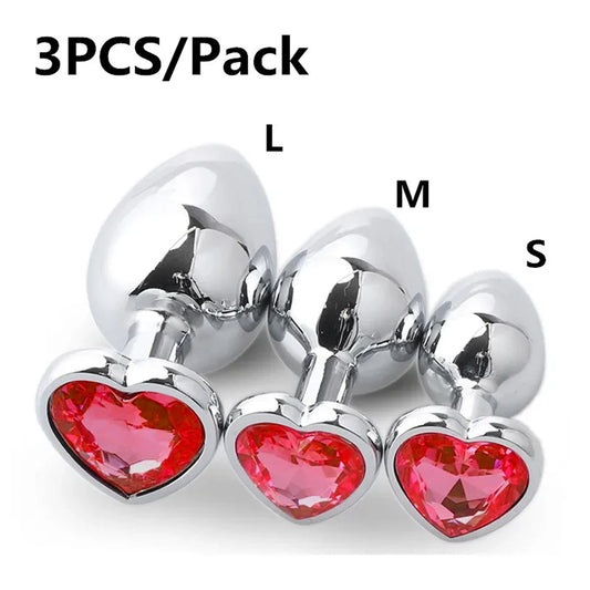 Metal Heart Butt Plug 3 Sizes Simifo