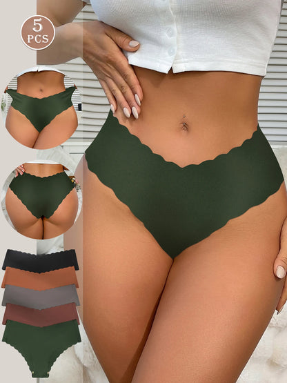 Women's Halloween Panties Set - 10 Piece Pumpkin & Skull Print Scalloped Edge Bikini Underwear
