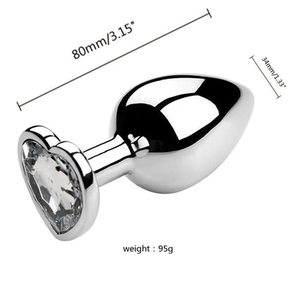 Metal Heart Butt Plug 3 Sizes Simifo