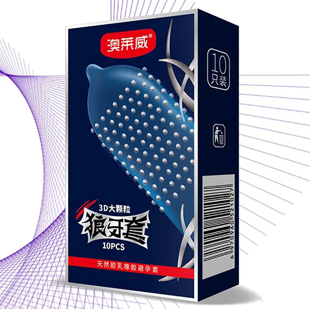 Premium Latex Condoms - Dotted & Ribbed for Enhanced Pleasure (10 Pack)