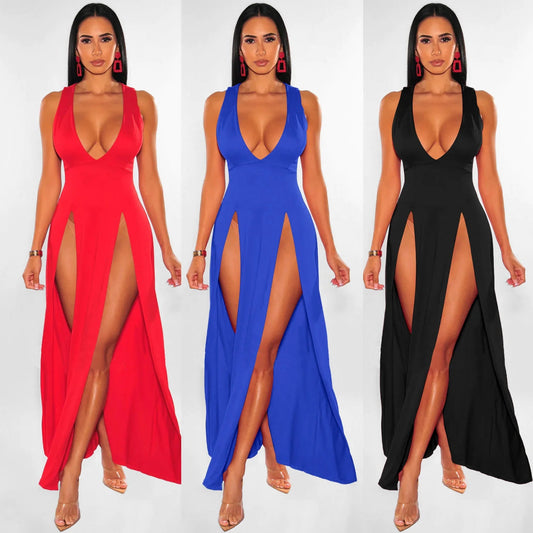 Exotic dresses Low-Cut V-Neck Sleeveless Simifo