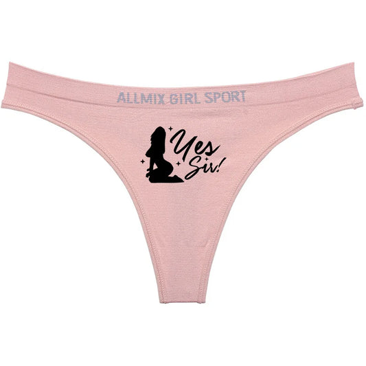 YES SIR Sexy Letters Print Underwear - Women's Seamless Low Waist Panties | Sports Fitness Brief