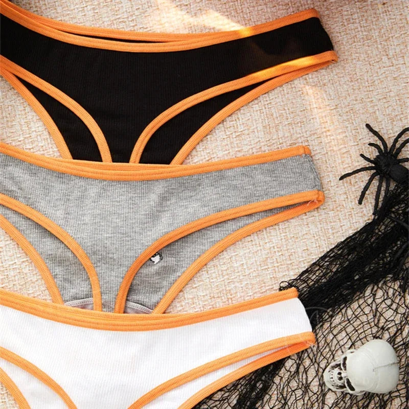 Women's Halloween Pattern Thong Panties - Sexy Low Rise G-String Breathable Comfortable Underwear