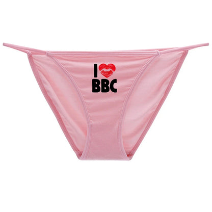 I LOVE BBC Cotton Underwear - Sexy Print Women's Briefs | Breathable Comfortable Panties
