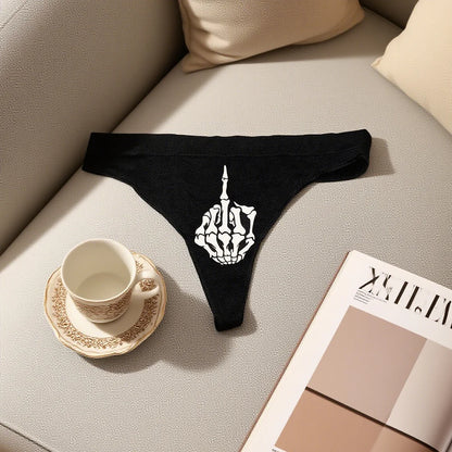 Halloween Skeleton Thong - Sexy Gothic Underwear for Women