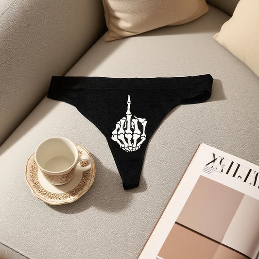 Halloween Skeleton Thong - Sexy Gothic Underwear for Women