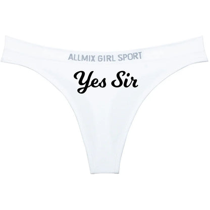 YES SIR Sexy Letters Print Underwear - Women's Seamless Low Waist Panties | Sports Fitness Brief