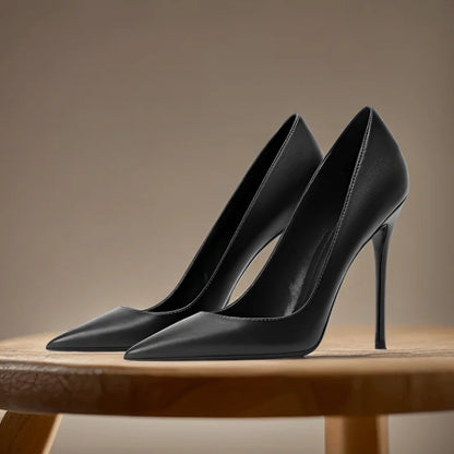Brown Leather High heels Simifo
