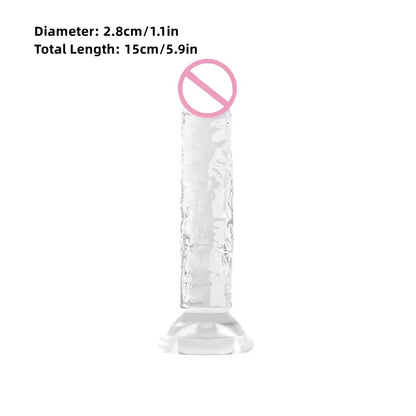 Realistic Dildo Clear Soft Lifelike Sex Toy with Vein Texture Penis for Vagina Anal Stimulation with Strong Suction Cup Adulttoy