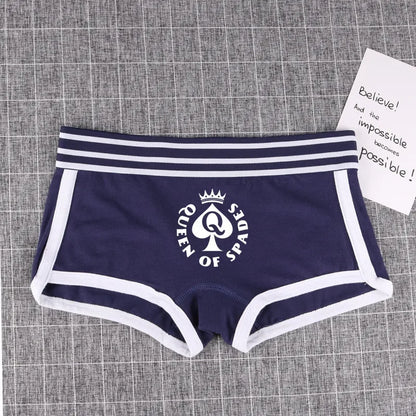 Queen of Spades Cotton Boyshort - Women's Breathable QOS Underwear | Cute Comfortable Panties