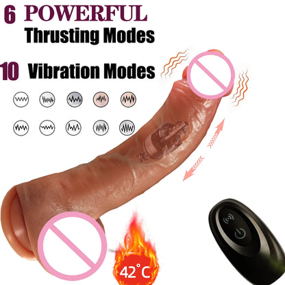 Realistic Telescopic Dildo  Vibrate & Heating