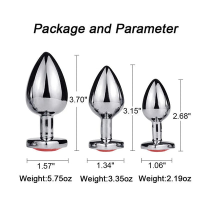 Metal Heart Butt Plug 3 Sizes Simifo