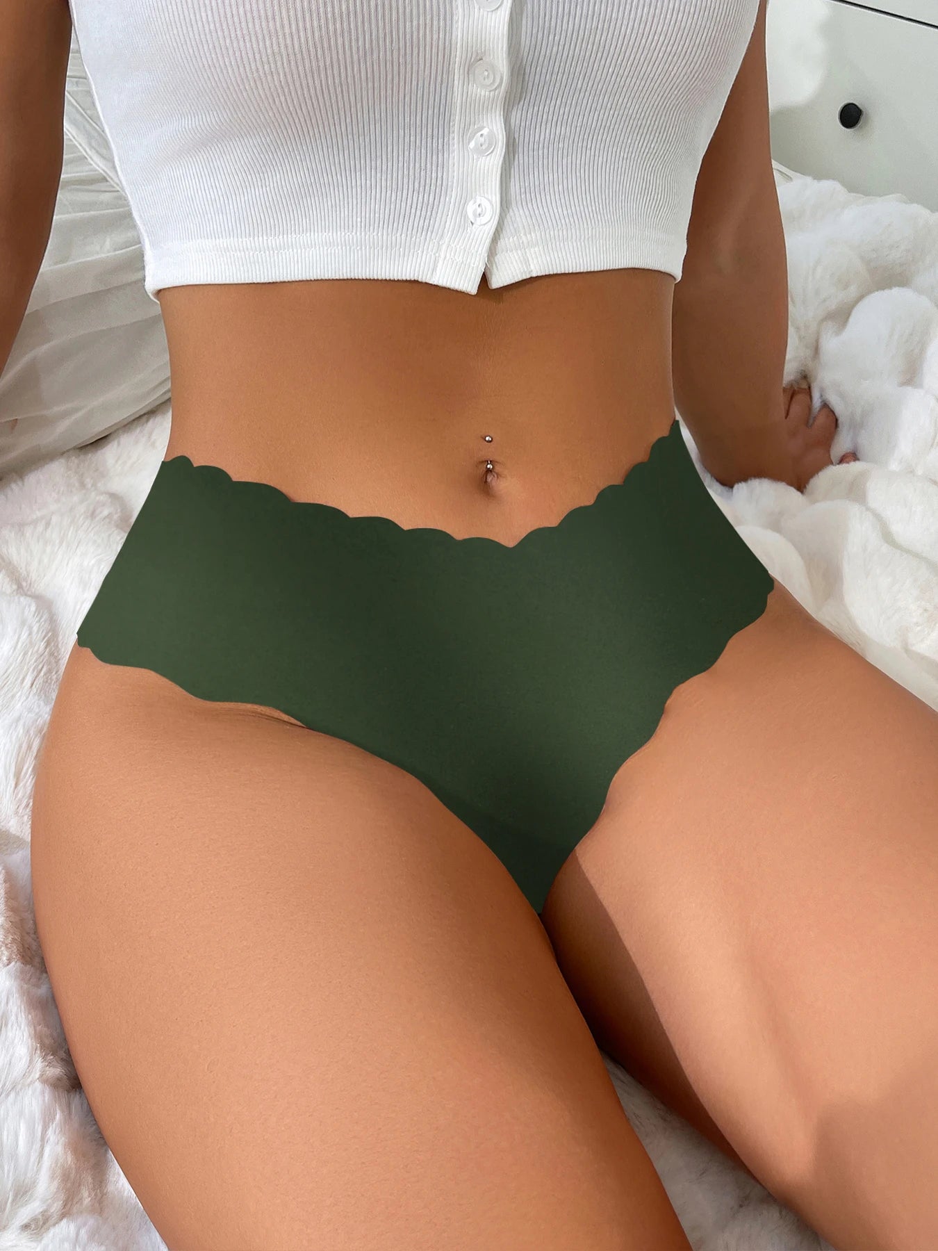 Women's Halloween Panties Set - 10 Piece Pumpkin & Skull Print Scalloped Edge Bikini Underwear