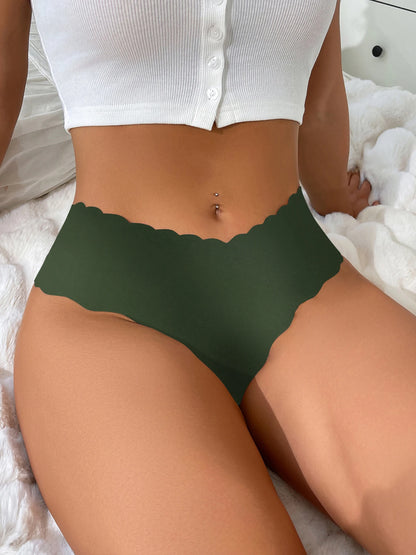 Women's Halloween Panties Set - 10 Piece Pumpkin & Skull Print Scalloped Edge Bikini Underwear