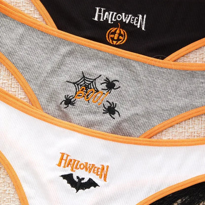 Women's Halloween Pattern Thong Panties - Sexy Low Rise G-String Breathable Comfortable Underwear