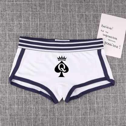 Queen of Spades Cotton Boyshort - Women's Breathable QOS Underwear | Cute Comfortable Panties