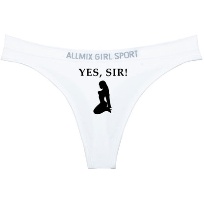 YES SIR Sexy Letters Print Underwear - Women's Seamless Low Waist Panties | Sports Fitness Brief