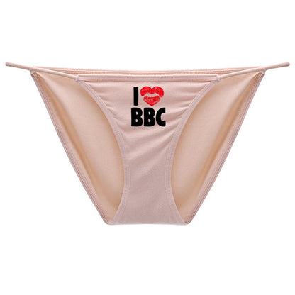 I LOVE BBC Cotton Underwear - Sexy Print Women's Briefs | Breathable Comfortable Panties