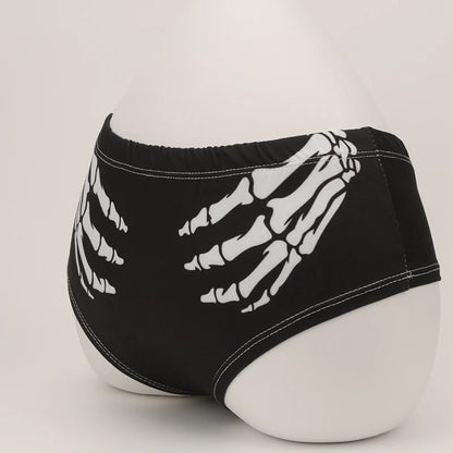 Halloween Skull Cartoon Underwear - Finger Bones Hip-Lifting Thong for Women