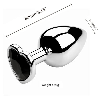 Metal Heart Butt Plug 3 Sizes Simifo