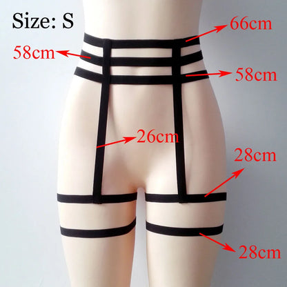 Elastic Cage Chain Suspender Garter Belt - Hollow Leg Harness Strap | Sexy Body Jewelry