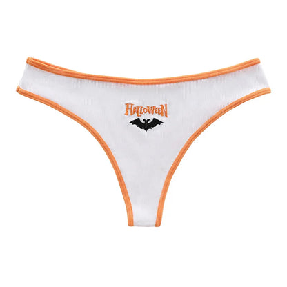 Women's Halloween Pattern Thong Panties - Sexy Low Rise G-String Breathable Comfortable Underwear