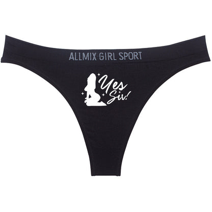 YES SIR Sexy Letters Print Underwear - Women's Seamless Low Waist Panties | Sports Fitness Brief