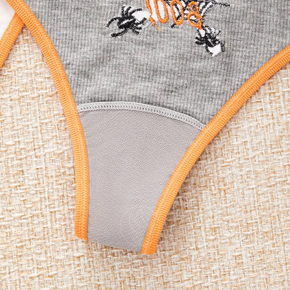 Women's Halloween Pattern Thong Panties - Sexy Low Rise G-String Breathable Comfortable Underwear