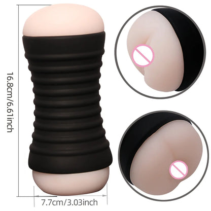 Realistic Vagina & Anal Male Masturbator Cup - Pocket Pussy Stroker | Men's Adult Pleasure Toy