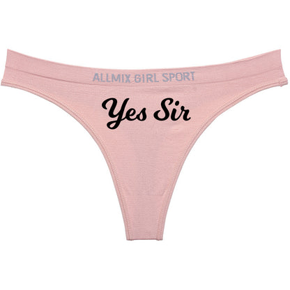 YES SIR Sexy Letters Print Underwear - Women's Seamless Low Waist Panties | Sports Fitness Brief