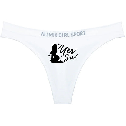 YES SIR Sexy Letters Print Underwear - Women's Seamless Low Waist Panties | Sports Fitness Brief