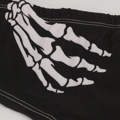 Halloween Skull Cartoon Underwear - Finger Bones Hip-Lifting Thong for Women
