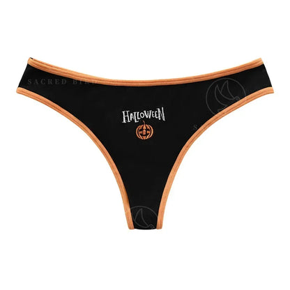 Women's Halloween Pattern Thong Panties - Sexy Low Rise G-String Breathable Comfortable Underwear