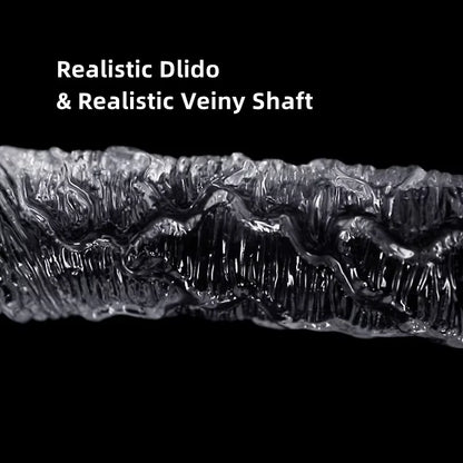 Realistic Dildo Clear Soft Lifelike Sex Toy with Vein Texture Penis for Vagina Anal Stimulation with Strong Suction Cup Adulttoy