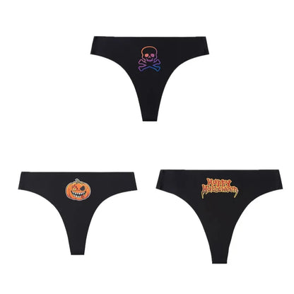 Halloween Women's Thong Set - 3 Piece Breathable Sexy Lingerie Collection