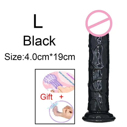Realistic G-Spot Jelly Dildo with Suction Cup - Silicone Penis Butt Plug | Women's Pleasure Toy