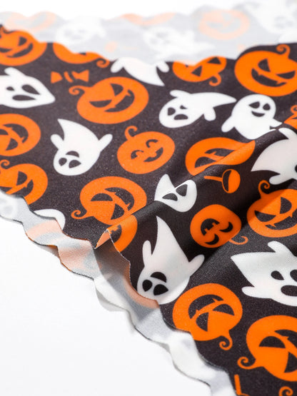 Women's Halloween Panties Set - 10 Piece Pumpkin & Skull Print Scalloped Edge Bikini Underwear