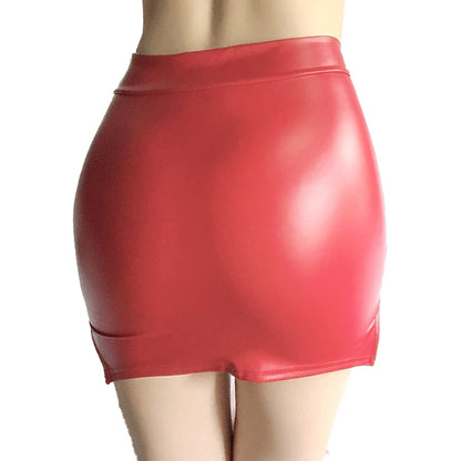 Sexy Womens Leather Miniskirt