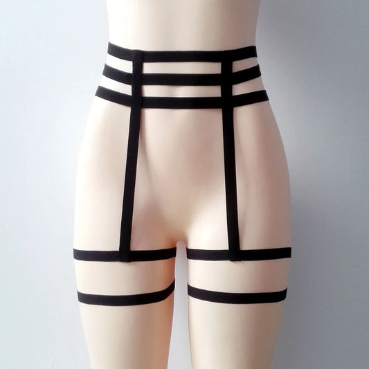 Elastic Cage Chain Suspender Garter Belt - Hollow Leg Harness Strap | Sexy Body Jewelry