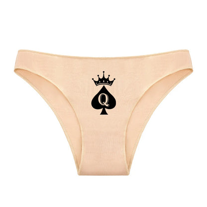 Sexy Crown Queen of Spades Underwear - Women's Cotton Panties | Skin-Friendly Lingerie
