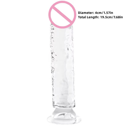 Realistic Dildo Clear Soft Lifelike Sex Toy with Vein Texture Penis for Vagina Anal Stimulation with Strong Suction Cup Adulttoy