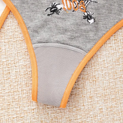 Women's Halloween Pattern Thong Panties - Sexy Low Rise G-String Breathable Comfortable Underwear