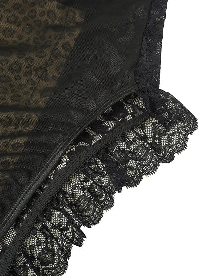 Sexy Lace Leopard  Bodysuit