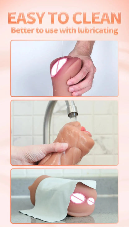 3-in-1 Male Masturbator - Deep Throat, Vagina & Oral Stroker | Realistic TPE Pleasure Toy